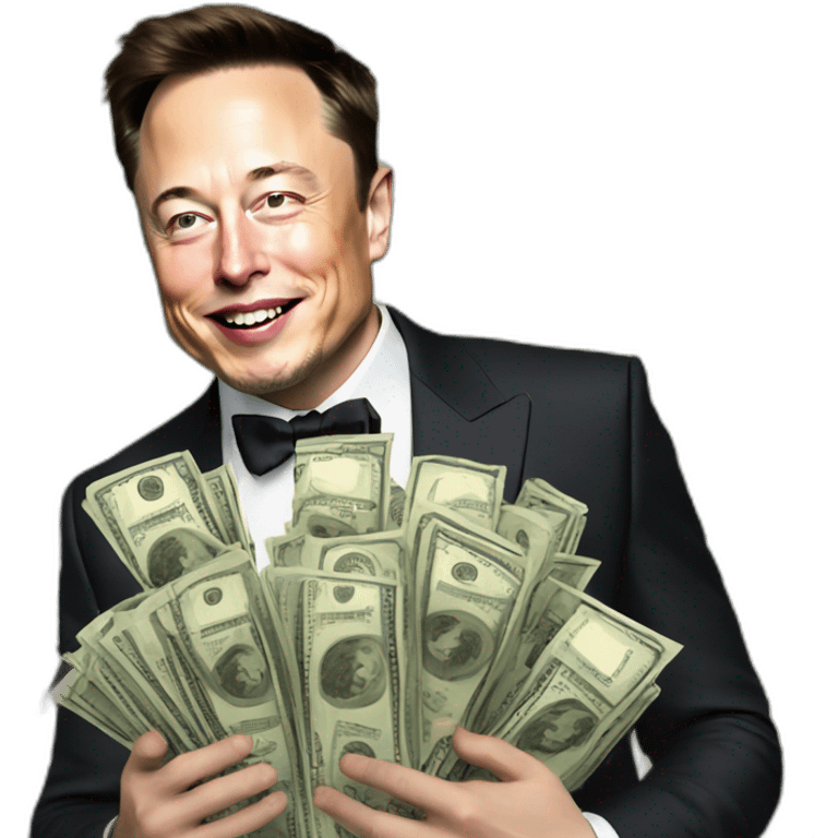 Elon musk with money emoji