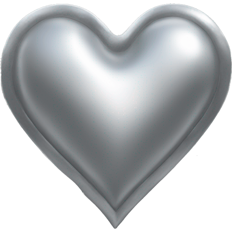 Silver metal heart emoji