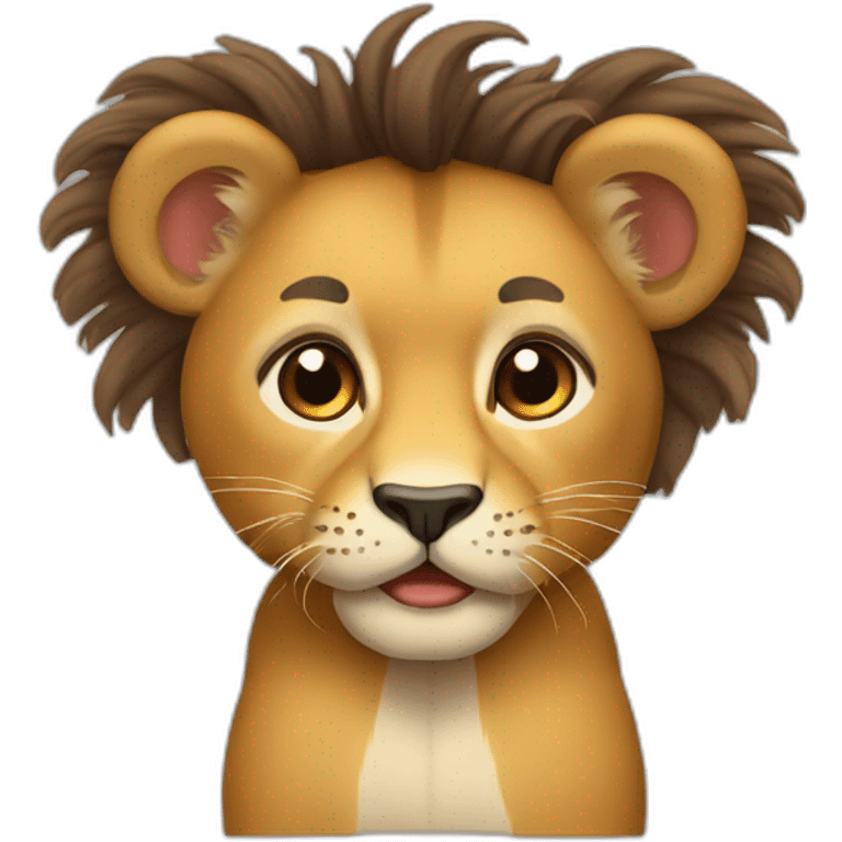 León bebe tierno con pestañas emoji