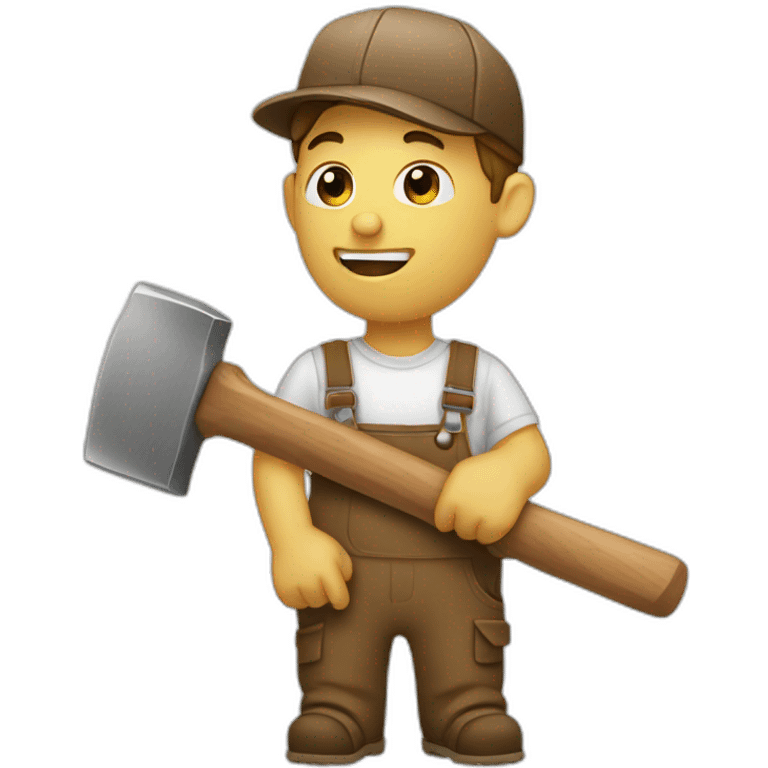 Carpenter holding hammer emoji