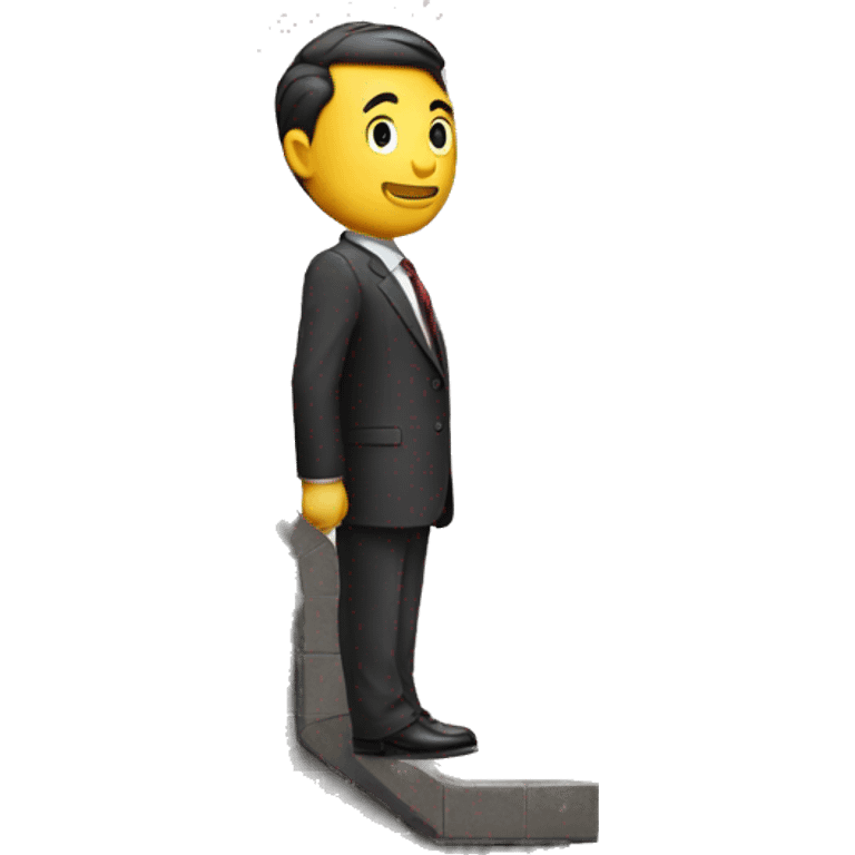 Man standing on wall with suit on his shoulder  emoji