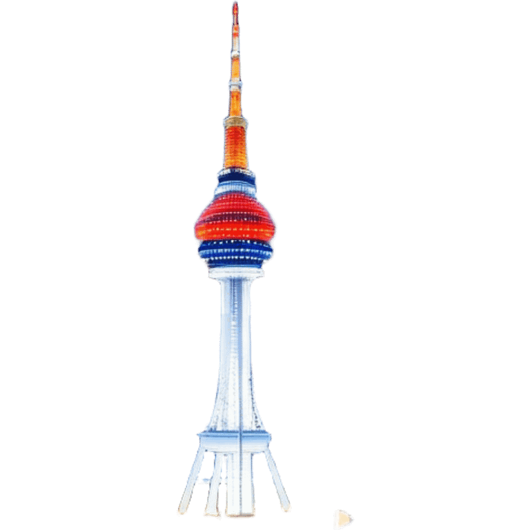 N Seoul Tower Landmark Emoji – Showing the tower atop Namsan Mountain with city lights in the background. emoji