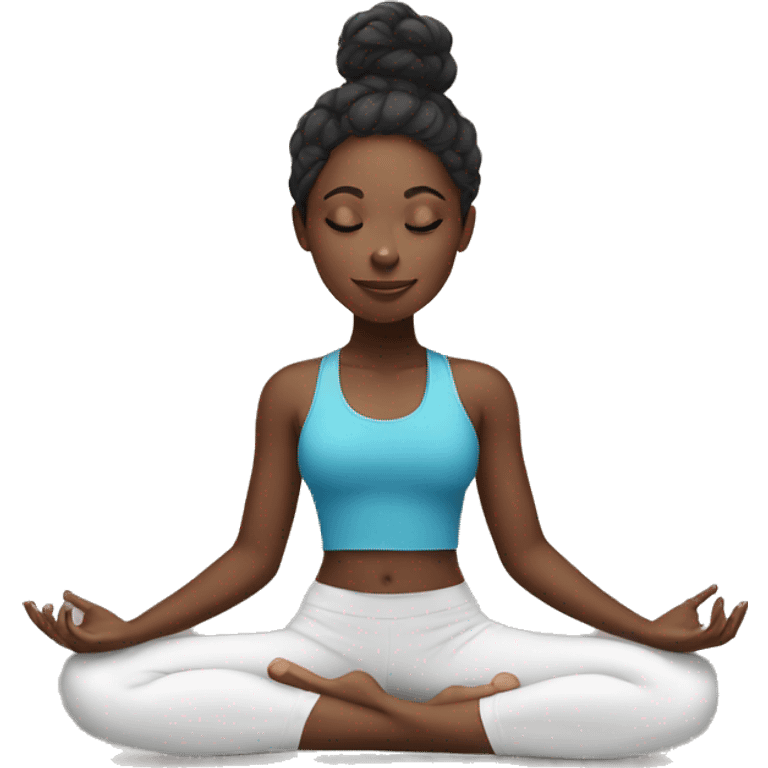 Black girl doing yoga emoji