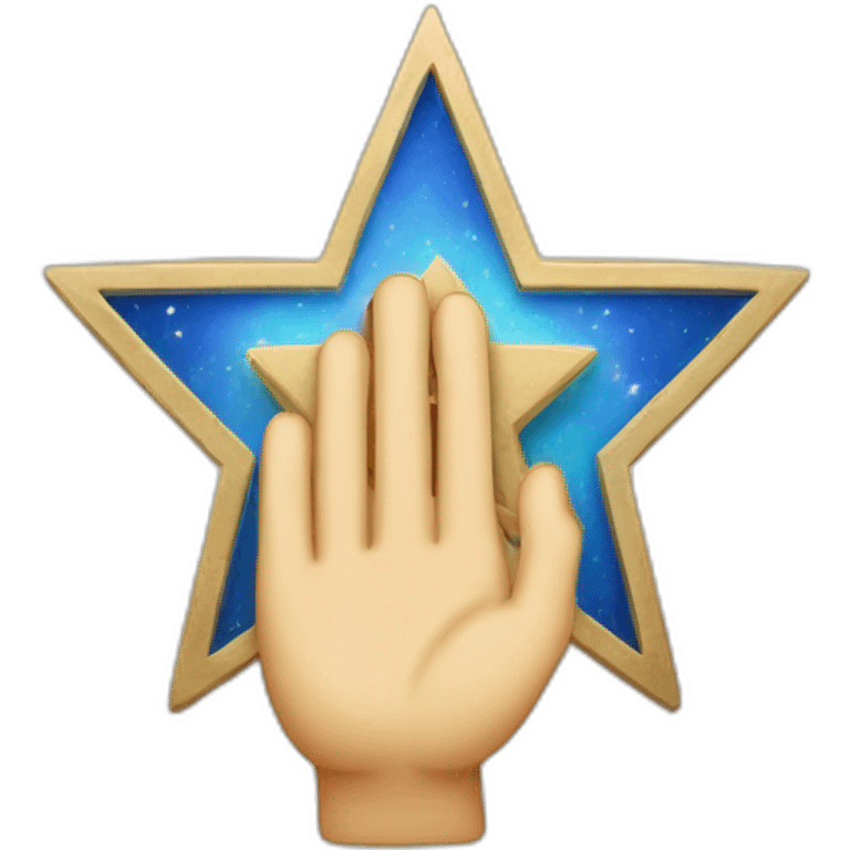 chamsa with a jewish star in the middle of the palm emoji