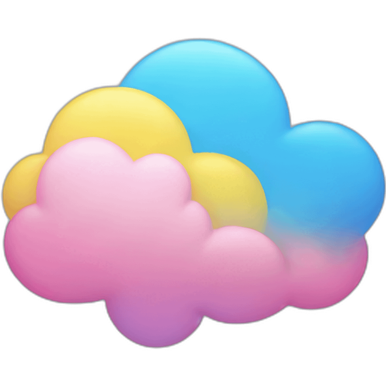 blue pink and yellow cloud emoji