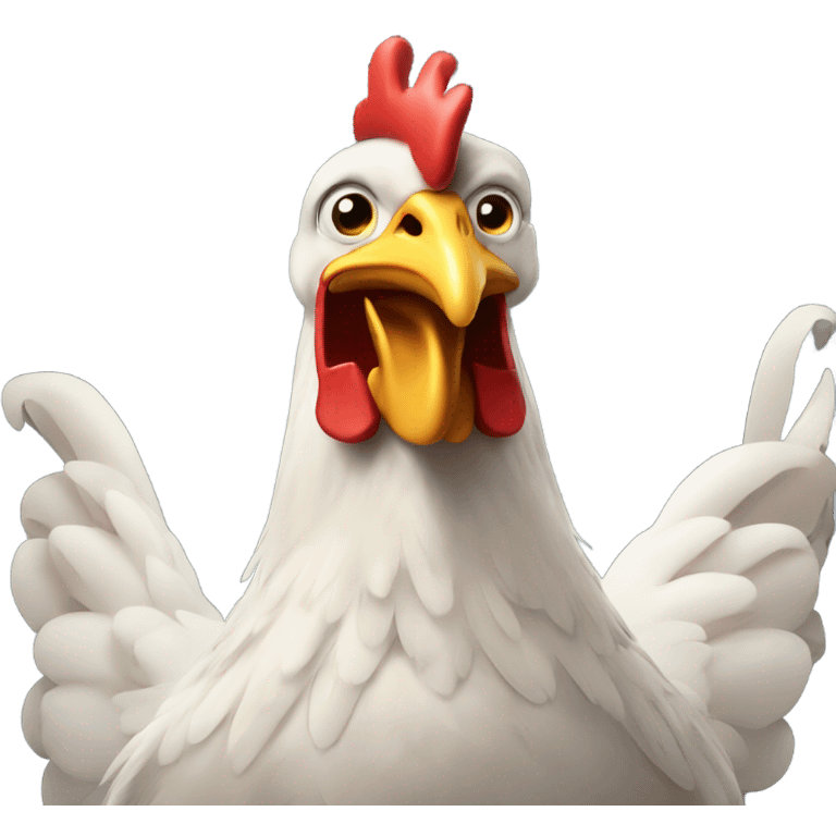 Chicken on a call emoji