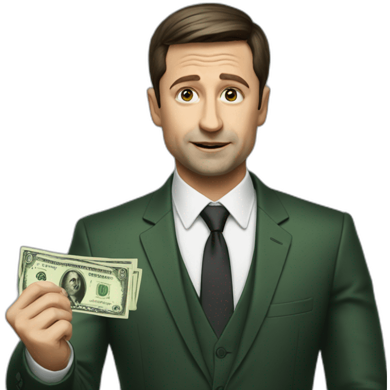 Zelensky asks for money emoji