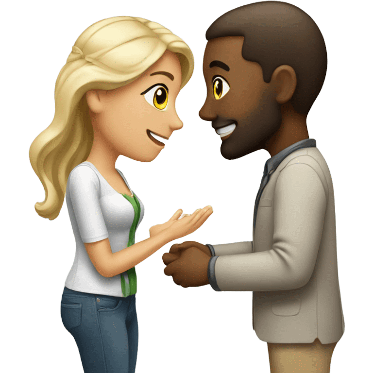 Woman proposing marriage to man emoji