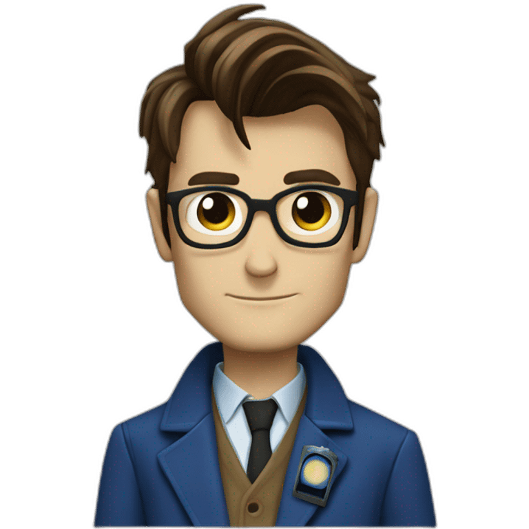 tenth doctor from doctor who with the tardis  emoji