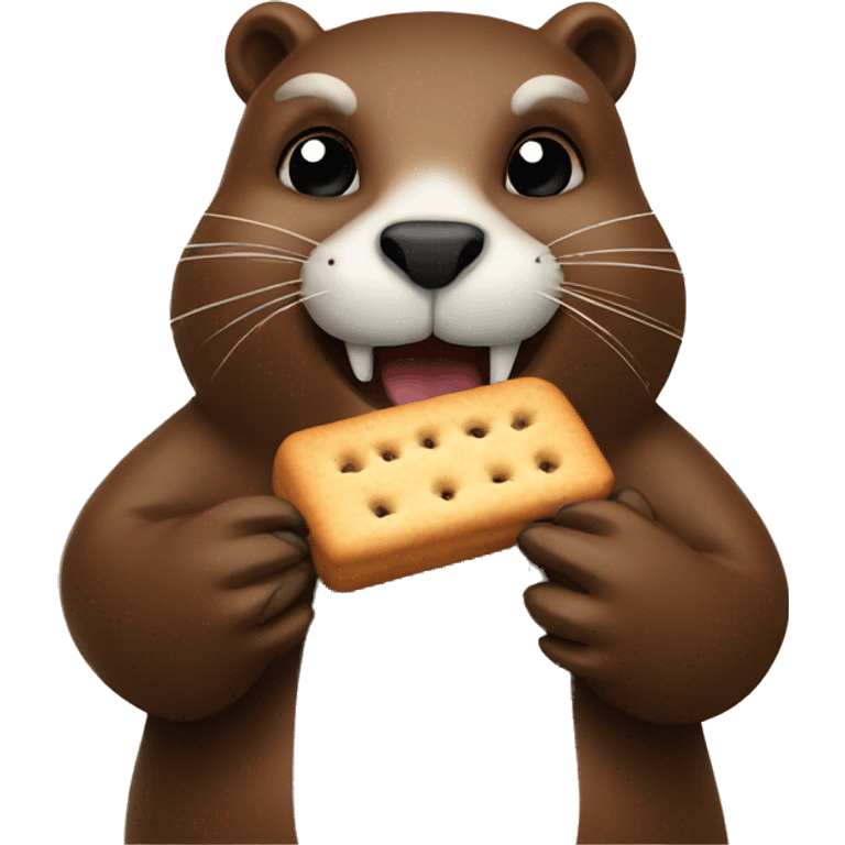  Beaver holding a biscuit emoji