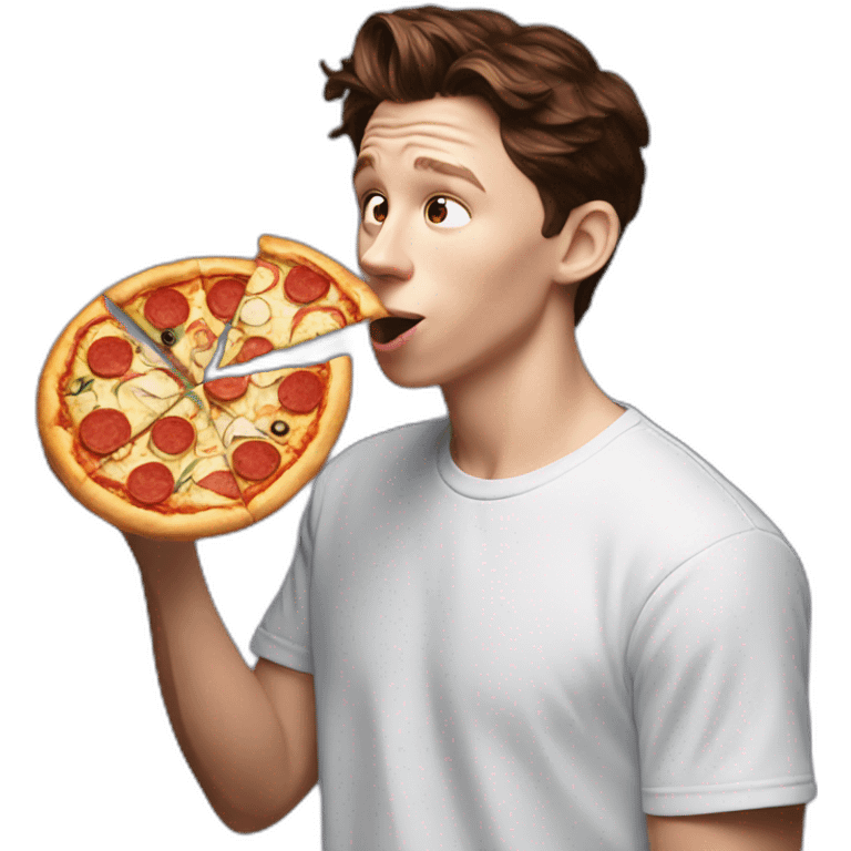 Tom Holland eating pizza  emoji