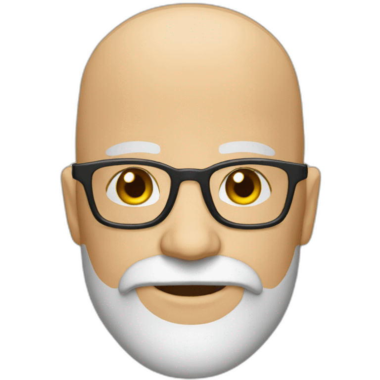 bald with long beard nerd emoji