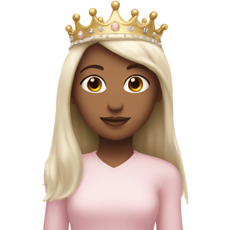 White and pastel pink crown emoji