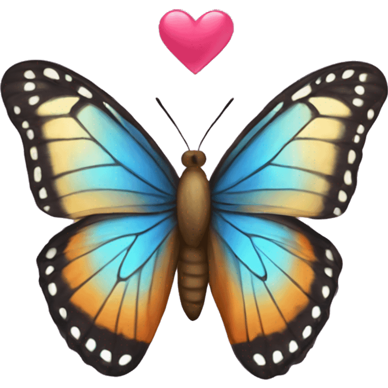 butterfly with a heart emoji