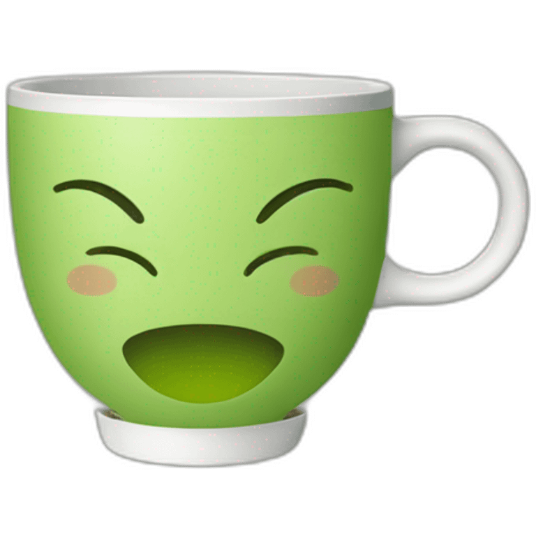 Japanese green tea no handle cup emoji