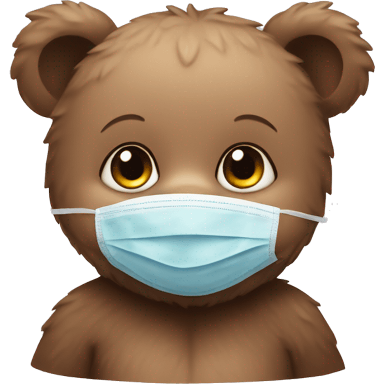 baby bear with covid mask emoji