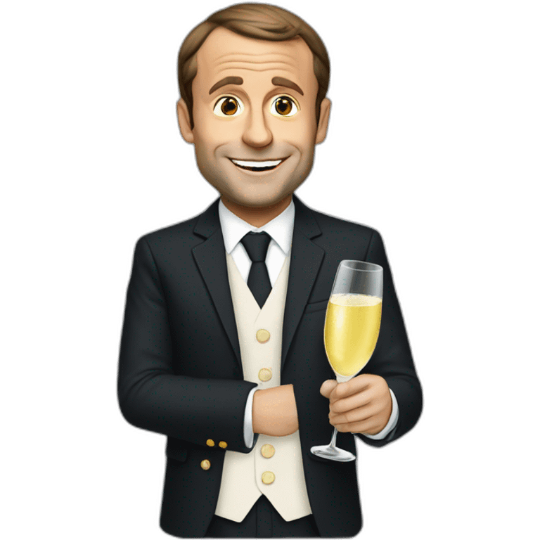 Macron with champagne  emoji