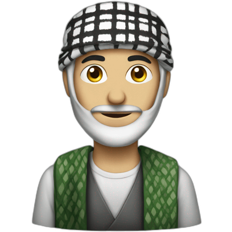 iranian man with Keffiyeh emoji