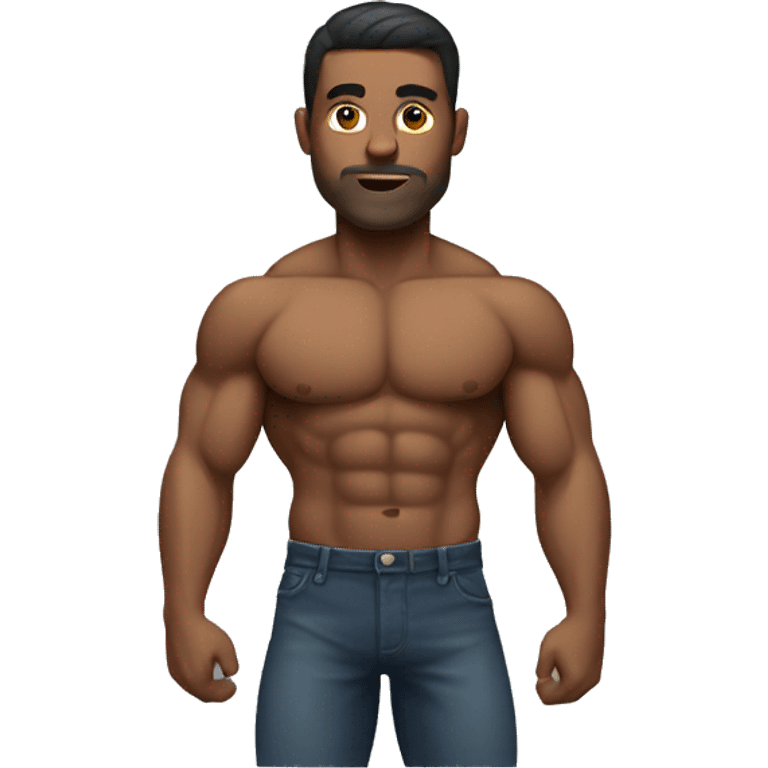 man with muscle body emoji