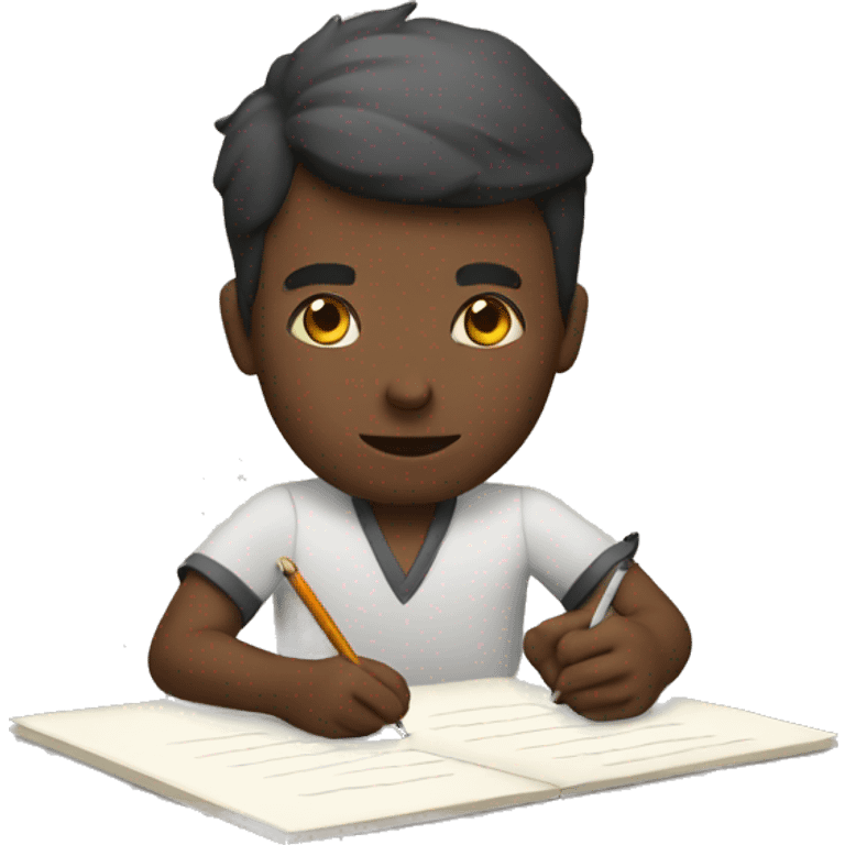 A guy writing notes emoji