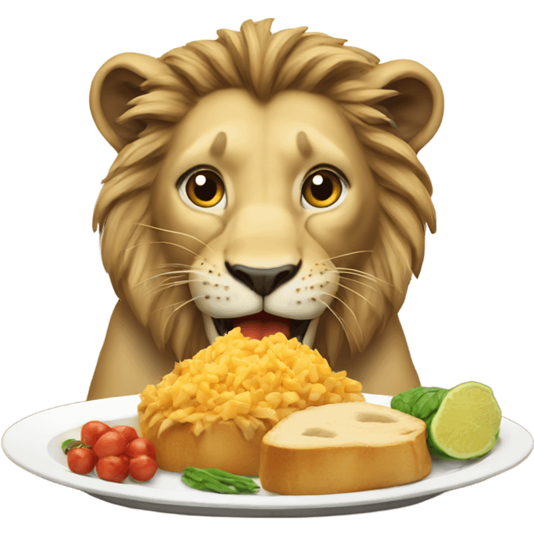 Lion eating emoji