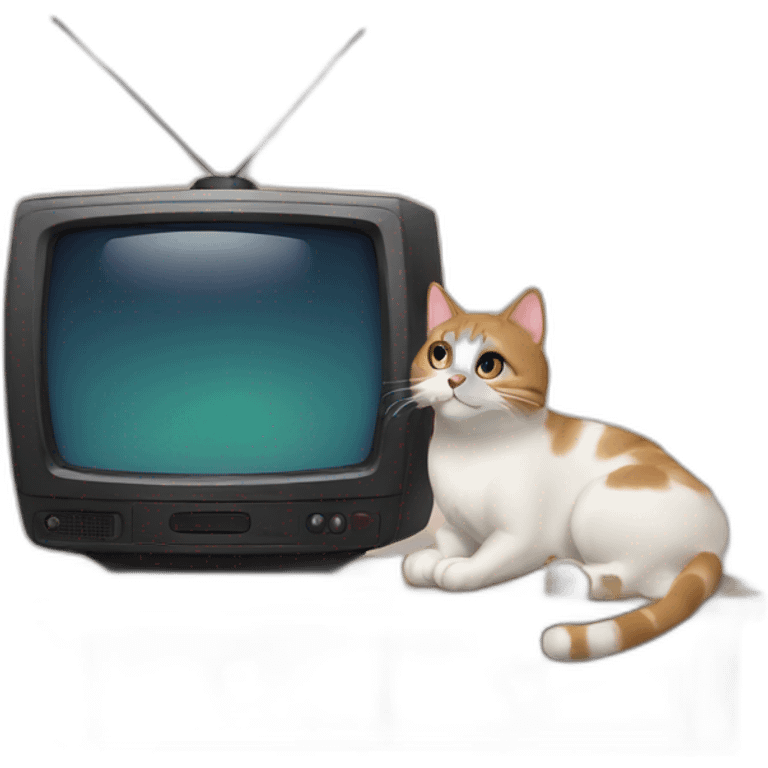 cat watching television emoji