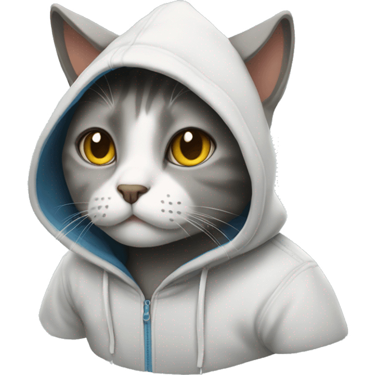 Cat wearing a hoodie emoji