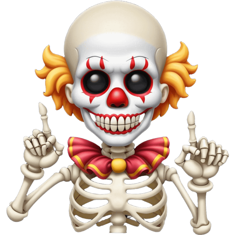 Clown skeleton pointing emoji