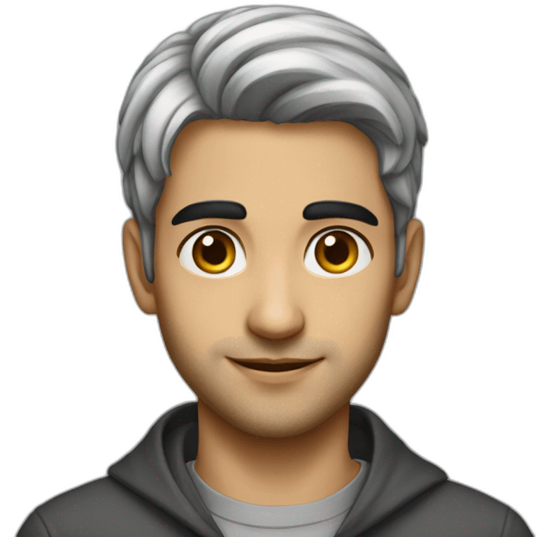 A young Iranian man with a s emoji