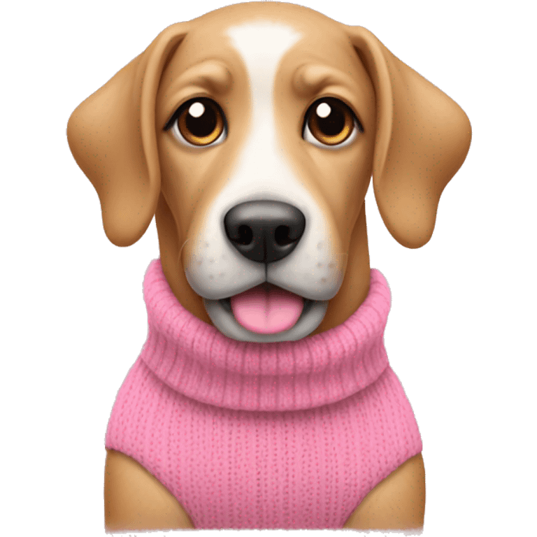 A dog with a pink sweater  emoji