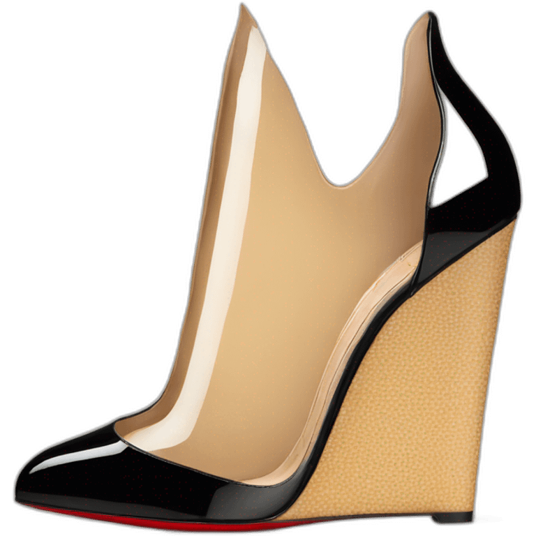 One WEDGE heel LOUBOUTIN black PATENT emoji