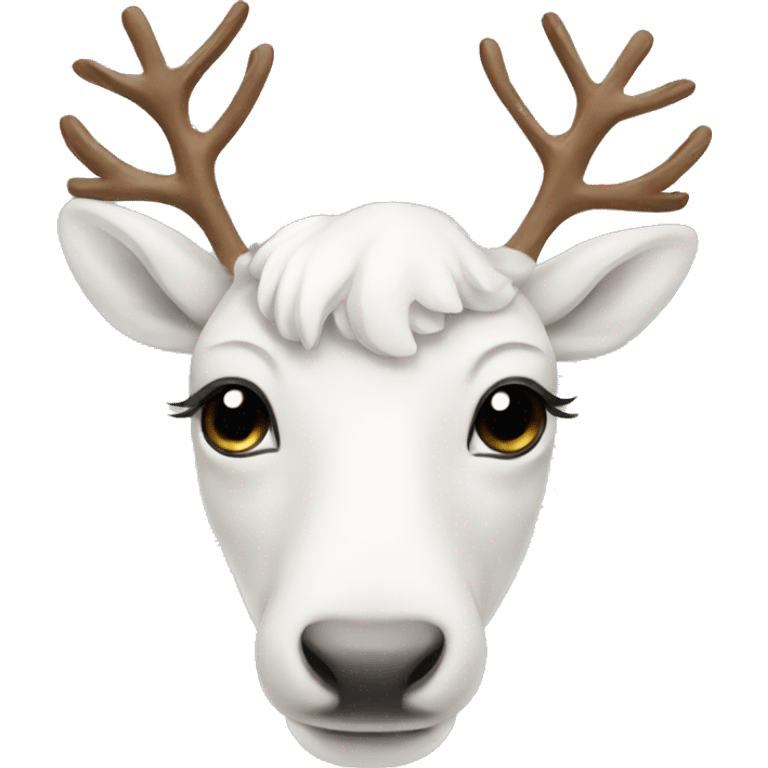 white-reindeer with bow emoji