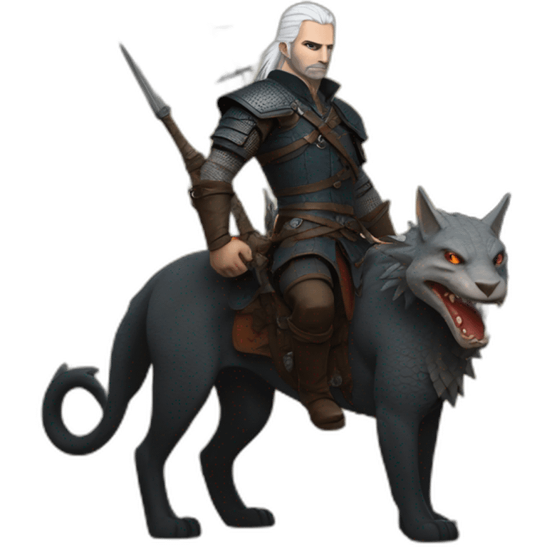 Witcher with dragon emoji