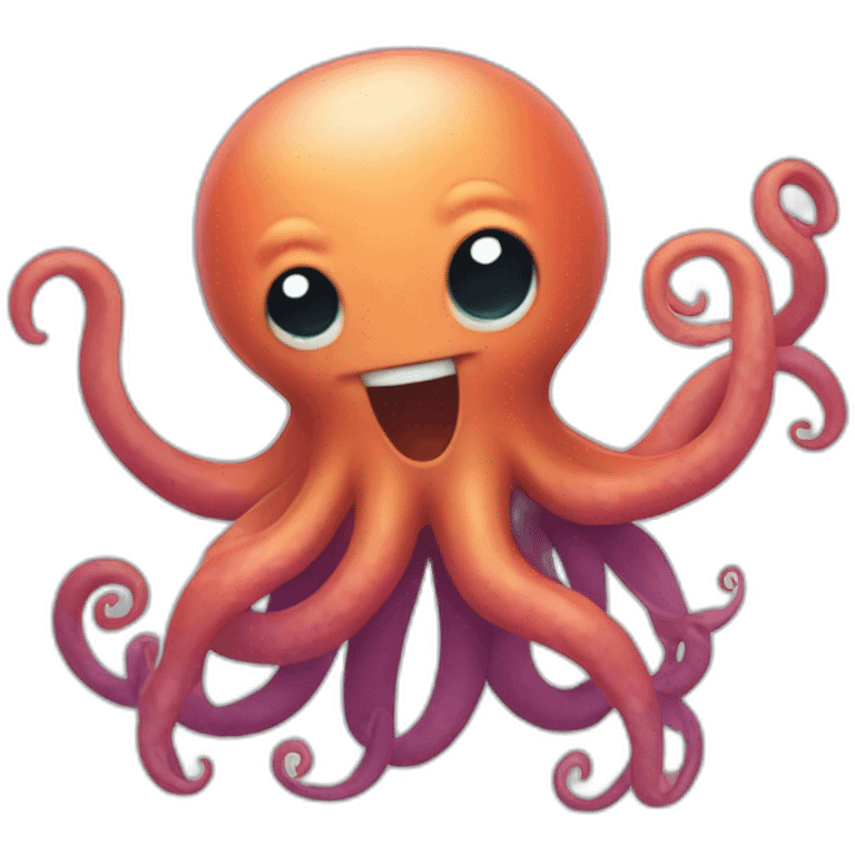 Cute kraken dancing emoji