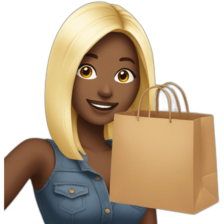 influencer taking selfie with a shopping bag emoji