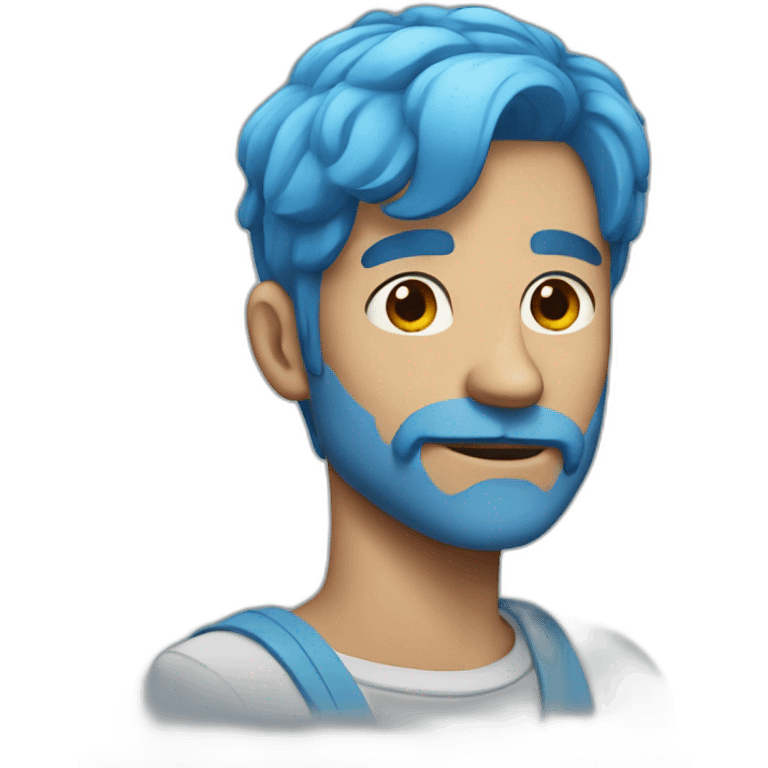 man with blue hair emoji