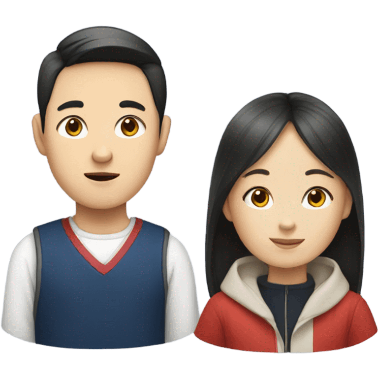 Korean girl and norwegian boy emoji