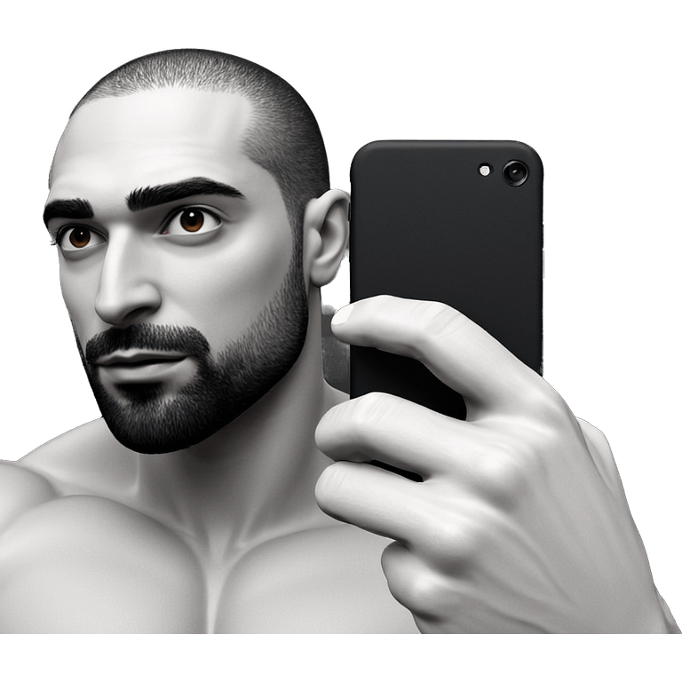 muscular man with phone emoji