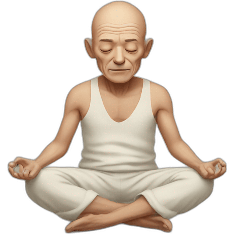 hairless old Frenchman meditating emoji