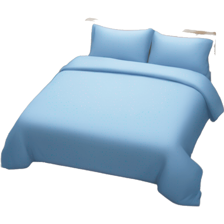 Cosy bed with blue smal flower bed sheets emoji