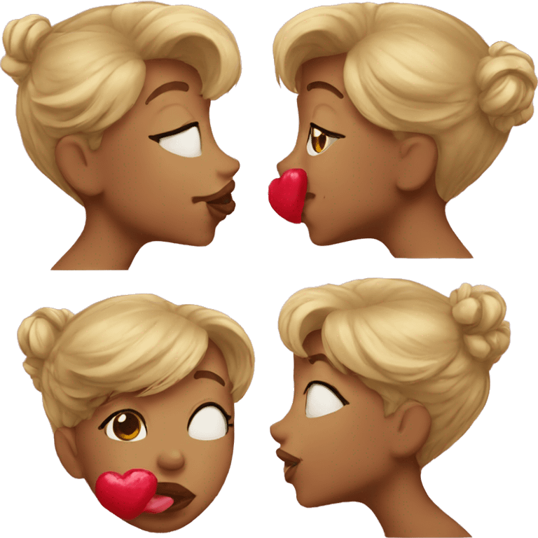 Kisses on face emoji