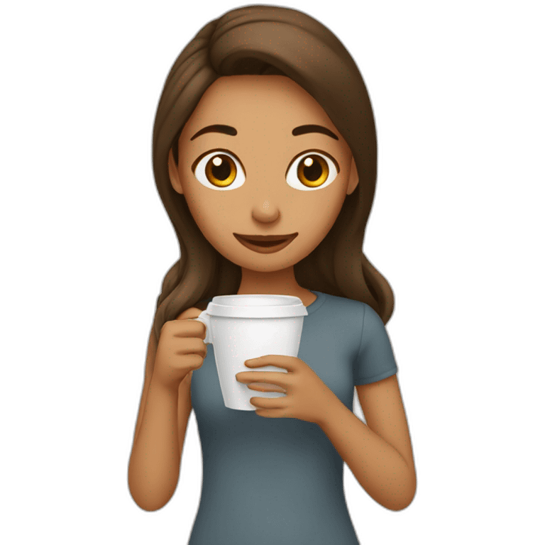 Girl drinking coffee emoji