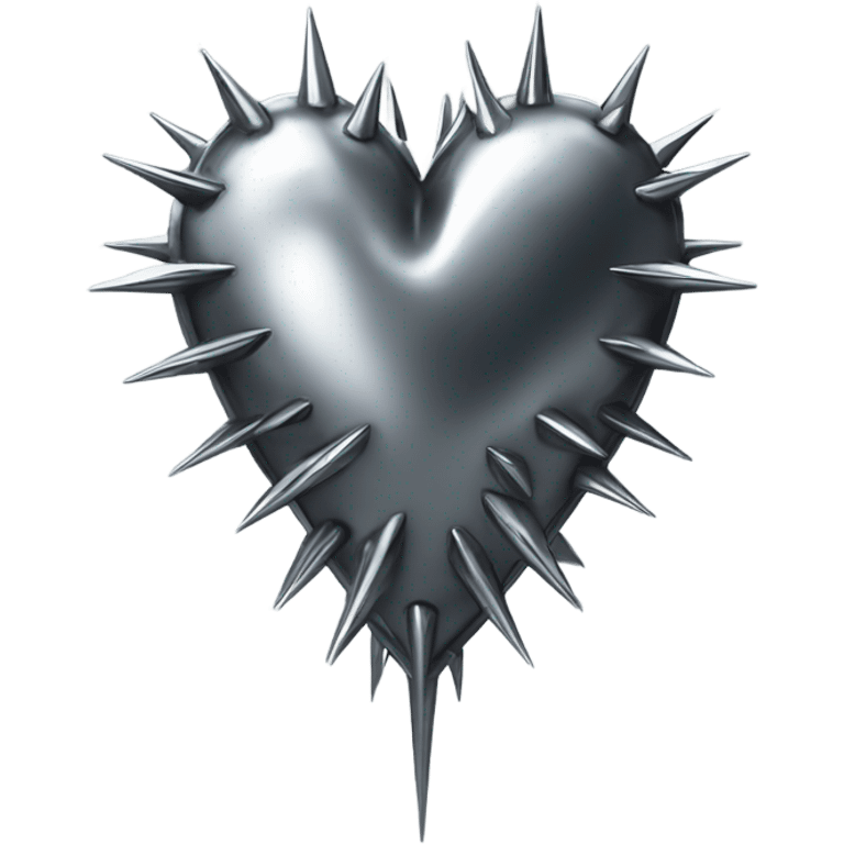 Gothic chrome heart with spikes emoji