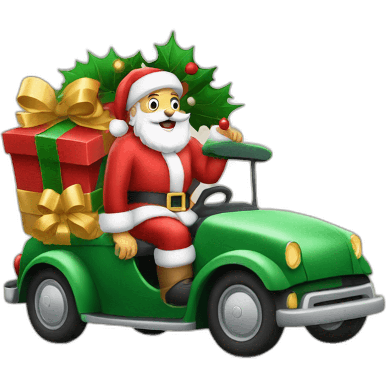 Santa clou en su carro navideño emoji