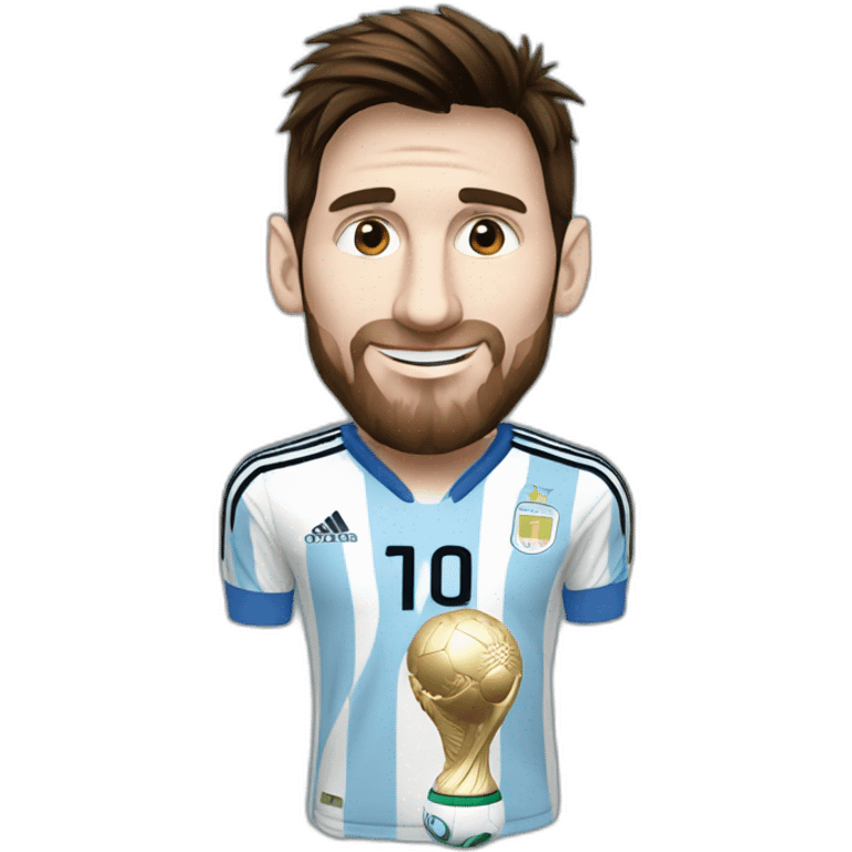 lionel messi with world cup emoji