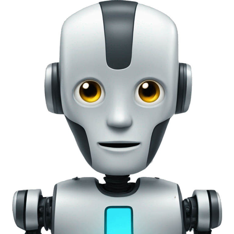 small friendly robot symbolizing artificial inteligen emoji