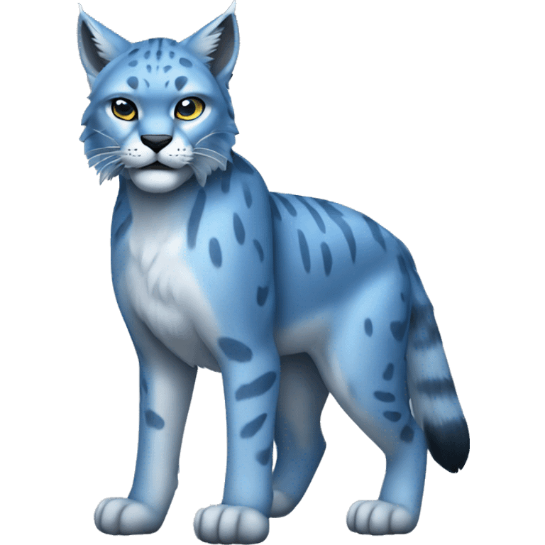 A blue lynx full body emoji