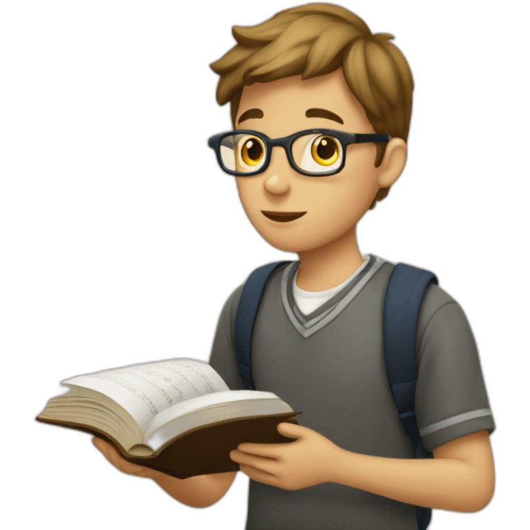 Schoolboy studying English emoji