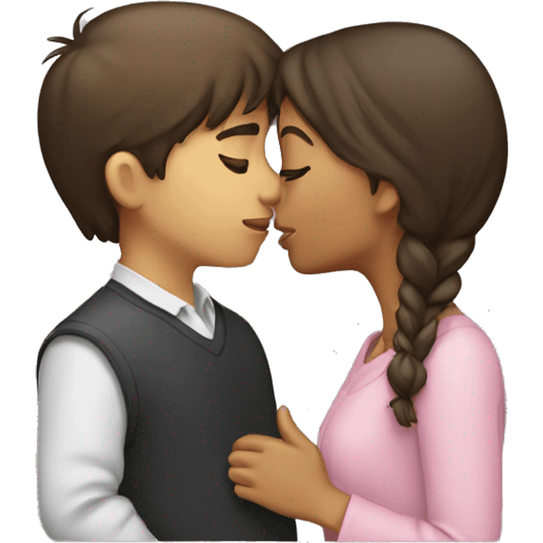 Girl boy kissing emoji