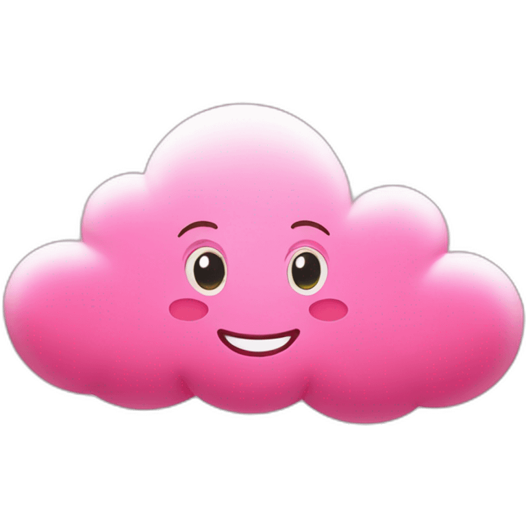 Pink Valentine cloud with hearts and happy face emoji